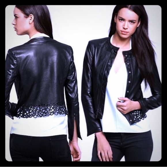 Diane Von Furstenberg Black Leather Jacket
